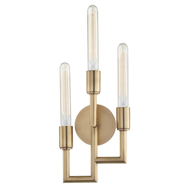 Hudson Valley Lighting Angler 3 Light Wall Sconce 7.75 In. Aged Brass 8310-AGB - main