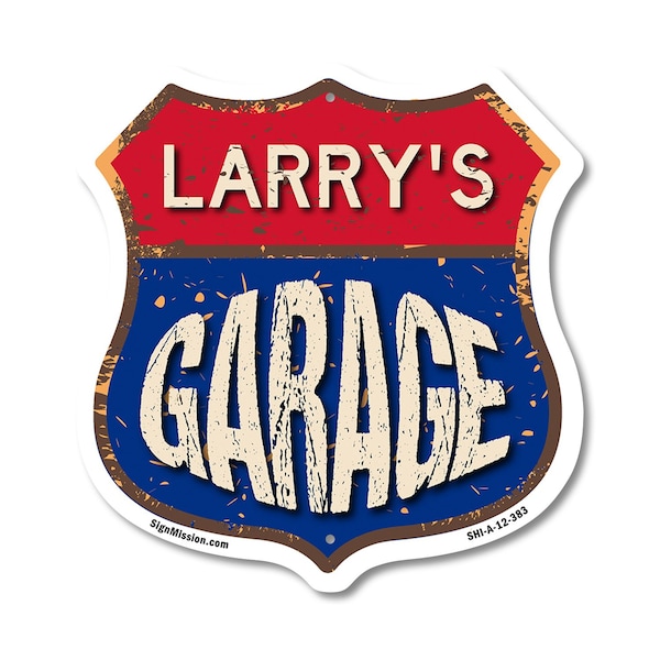 Signmission Larry's Garage, 12 Inch X 12 Inch, Aluminum Metal Sign SHI-A-12-383-LARRY - main