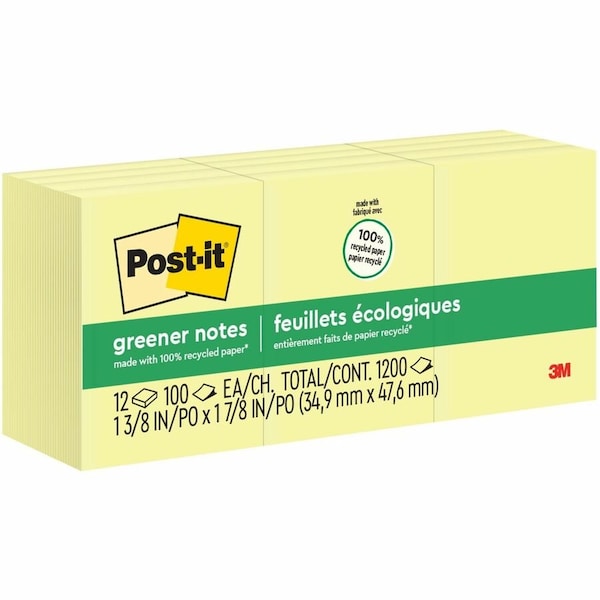 3M Post-It Notes, 2inx1.5in, Canary Yellow 653RP - main