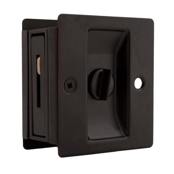 Weslock Rectangular Privacy Pocket Door Lock with Adjustable Backset and Full Lip Strike Oil Rubbed Bronze 00577X1X1 - main