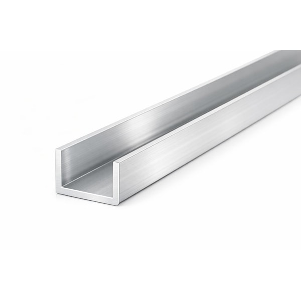 Brunner Aluminum U Channel 3/8" x 3/8" x 1/16", Fits 1/4", Satin, 6063-T5 (C20606), 4 Foot C20606 S4 - main