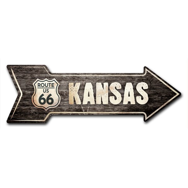 Signmission Kansas 66 2 Arrow Decal Funny Home Decor 30in Wide D-A-10-999793 - main