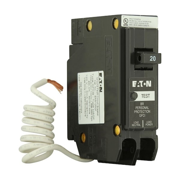 Eaton Cutler-Hammer Circuit Breaker, BRN Series, 20A, 1 Pole, 120/240V AC, 10kA BRN120GF - main