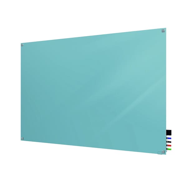 Ghent Harmony Glassboard w/ Standoffs, Non-Magnetic, Square Corners, 3'H x 4'W, Denim HMYSN34DM - main