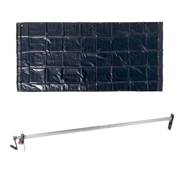 Mytee Products Dump Truck Tarp Kit 7 ft6 inx20 ft Asphalt Vinyl Tarp w/ Double Pocket & Grommets 18Oz DTR-RollKit-Vinyl-76-20 - main