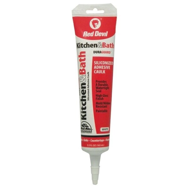 Red Devil DuraGuard 0 Acrylic Caulk, White, 20 to 180 deg F, 55 oz Squeeze Tube 405 - main
