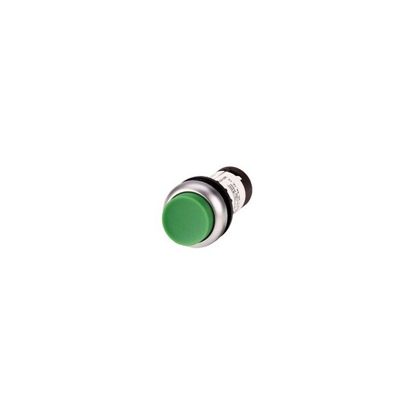 Eaton 22.5 MM, 1NO-1NC, NEMA 4X/13, IP67/69K, Green Button, Silver Titanium Bezel, Momentary, C22-DH-G-K11 - main