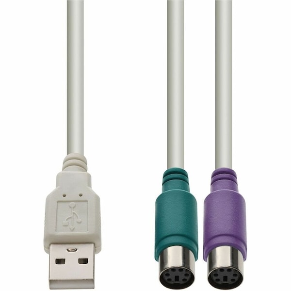Add-On Addon 20.00Cm (8.00In) Usb 2.0 (A) Male To Ps/2 Female Grey Adapter USB2PS2 - main