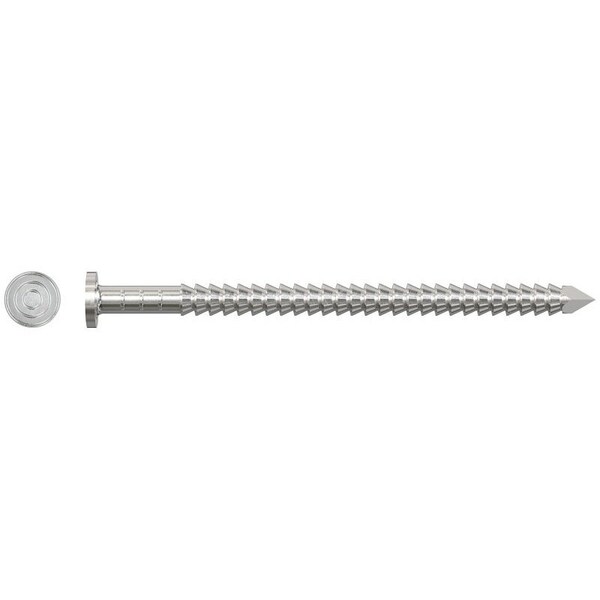 Simpson Strong-Tie Premium Siding Nail, 4d, 1-1/2 in L, Stainless Steel, Full Round Head, Annular Ring Shank T4KR51 - main