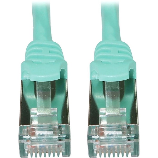 Eaton Tripp Lite Series Cat6a 10G Snagless Shielded Slim STP Ethernet Cable RJ45 M/M, PoE, Aqua, 25 N262-S25-AQ - main