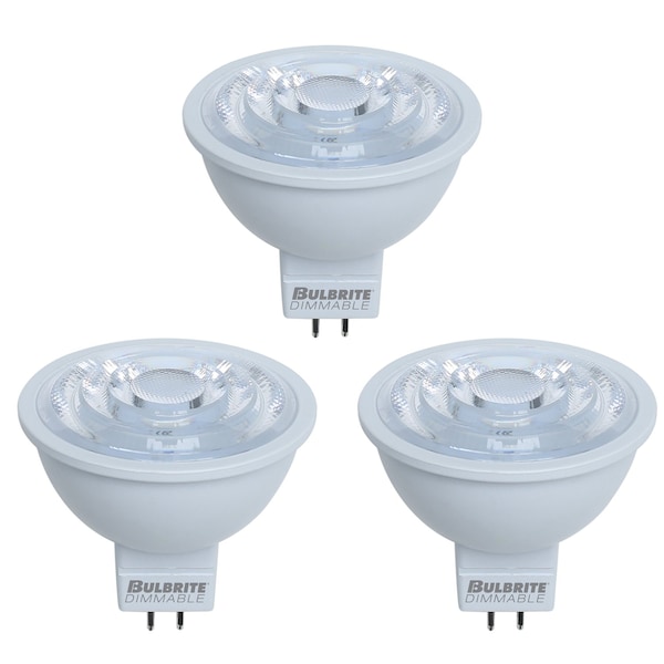 Bulbrite 50-Watt Equivalent Dimmable Flood MR16 Bi-Pin (GU5.3) 3000K LED Light Bulb, 3PK 862676 - main