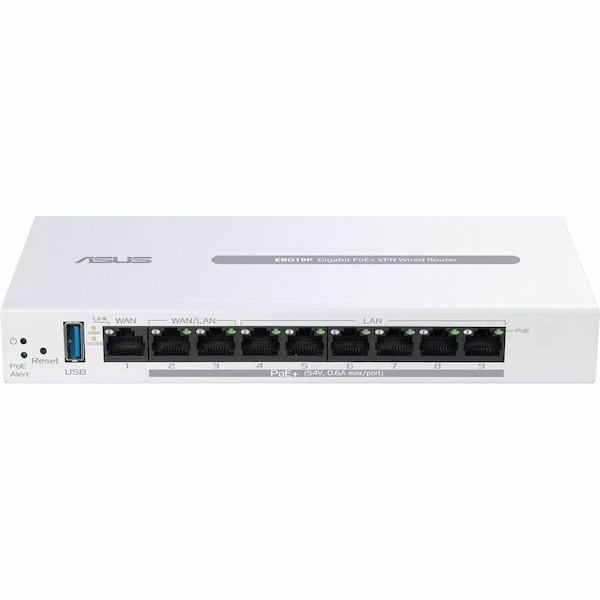 Asus Expertwifi Gigabit Poe+ Vpn Wired Router, 8 Poe+ Ports, 123W, Up To 3 Wan Ethernet Ports + 1 EBG19P - main