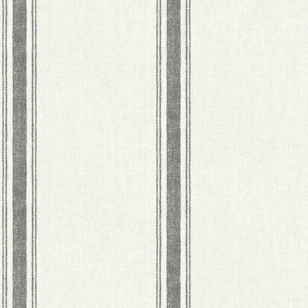 Chesapeake Linette Black Fabric Stripe Wallpaper 3115-12461 - main