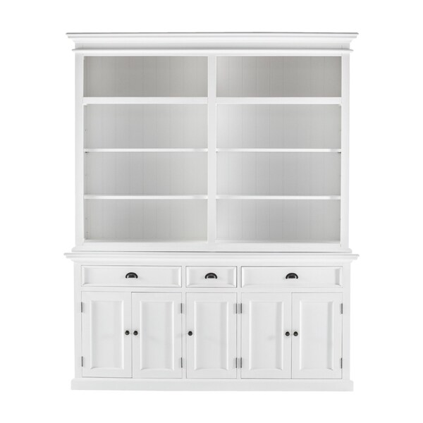 Homeroots 87" White Solid Wood Four Tier Bookcase 397120 - main