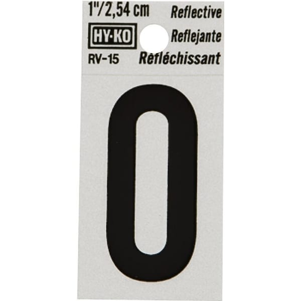 Hy-Ko Number House 0 1In Refl Blk RV-15/0 - main