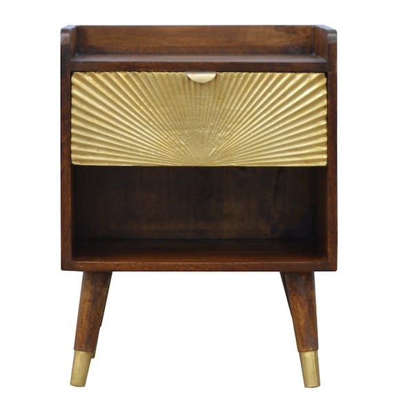 Homeroots 23" Brown Solid Wood One Drawer Nightstand 701707 - main
