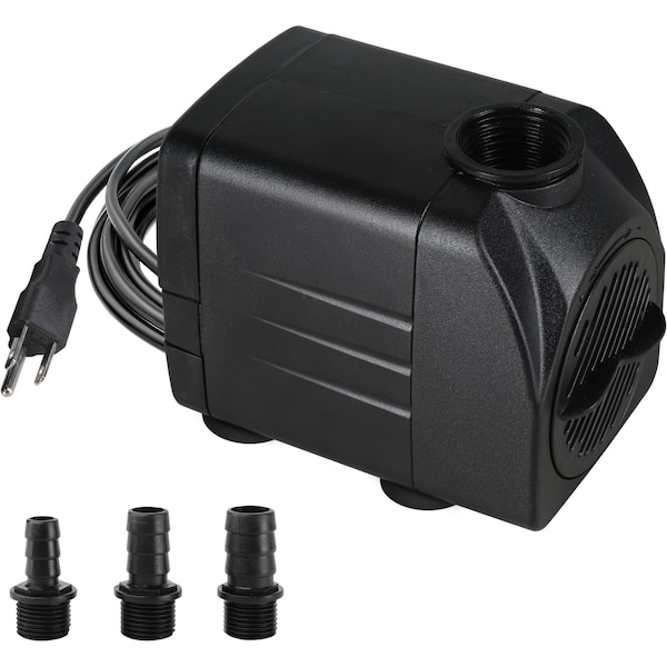 Simple Deluxe HealSmart 290GPH Ultra Quiet Submersible Pump, 6.6ft High Lift, 21W Fountain Water Pump with 3 Nozz LGPUMP290GV2 - main
