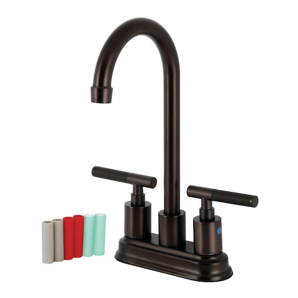 Kingston Brass Double-Handle 4" Centerset Bar Faucet, Oil Rubbed Bronze KB8495CKL - main