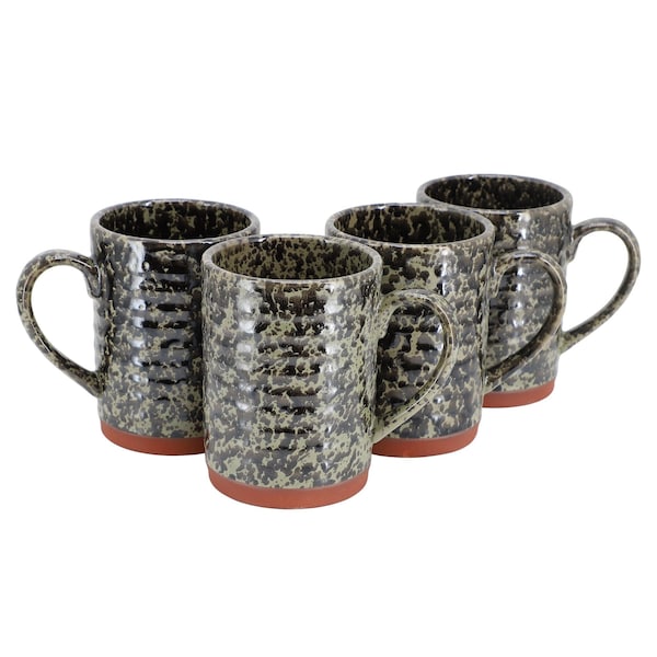 Gibson Home Terra Bella 4 Piece 18.5 Ounce Terracota Mug Set in Peacock Green 142962.01 - main