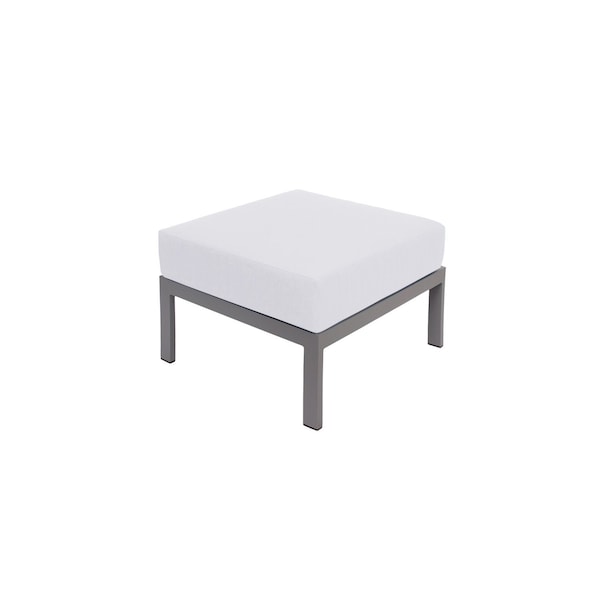 Bfm Seating Belmar Outdoor Ottoman with Sunbrella Cushion, Soft Gray Frame PH6106SG-14091 - main