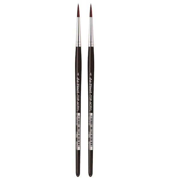 Da Vinci TOP-ACRYL Red-Brown Brush, Synthetic, Acrylic & Oil, Round, Series 7785K, Size 4, 2PK VA-7785K_4 - main