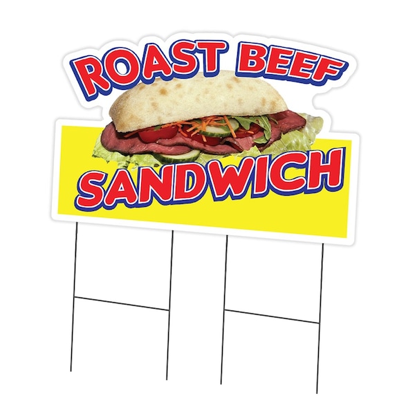 Signmission Roast Beef Sandwich Die Cut Yard & Stake plastic coroplast window, 2436-Roast Beef Sandwich C-DC-2436-DS-Roast Beef Sandwich19 - main