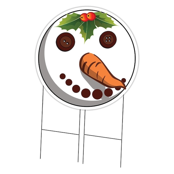 Signmission Snowman Double Sided Corrugated Plastic Circle Yard Sign C-36-CIR-DS-WS-Snowman - main
