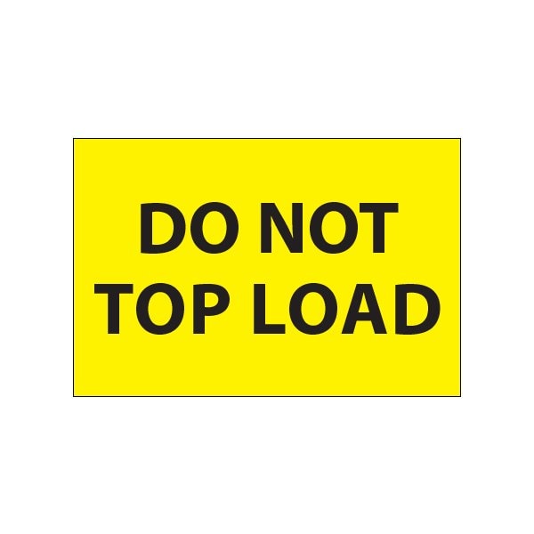 Bsc Preferred 2 x 3'' - ''Do Not Top Load'' Fluorescent Yellow Labels DL1620 - main