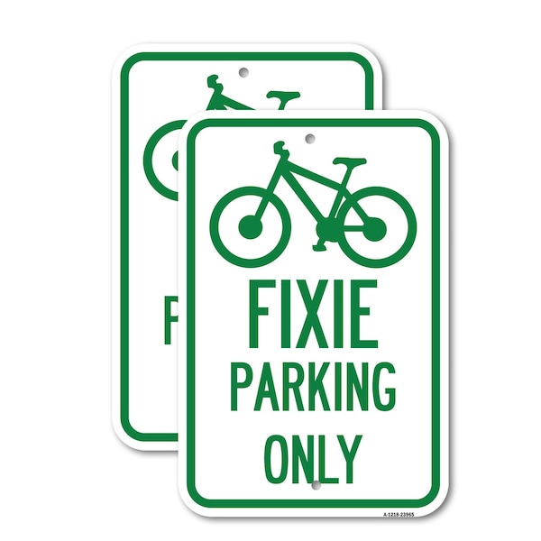 Signmission Fixie Parking Only Sign, 18'' X 24'' 2 Signs, Heavy Gauge Aluminum, 2PK A-1824-2PACK-23965 - main