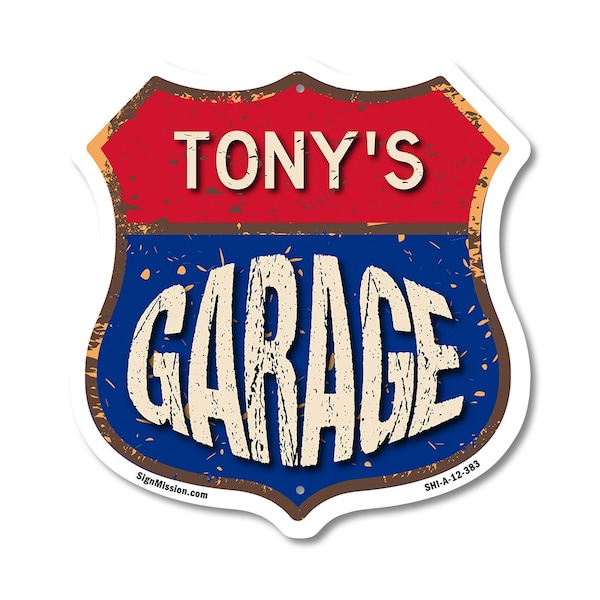 Signmission Tony's Garage, 12 Inch X 12 Inch, Aluminum Metal Sign SHI-A-12-383-TONY - main
