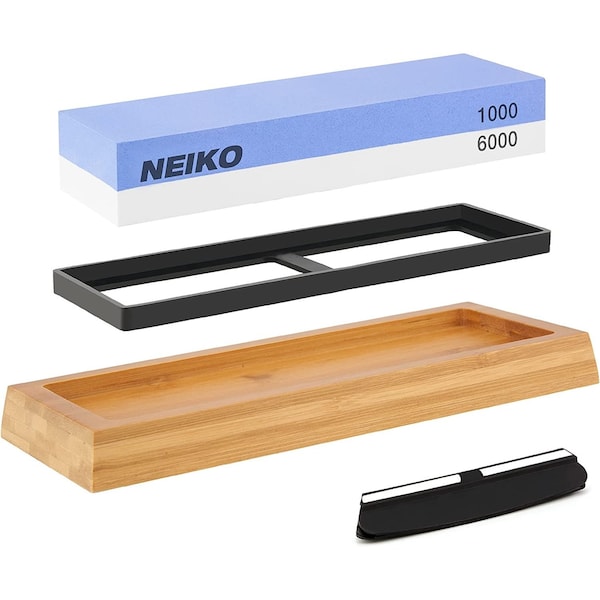 Neiko Whetstone 1000/6000, Wet Stone Sharpening Kit, 2Sided, Highly Durable Corundum Water Stone 54002A - main