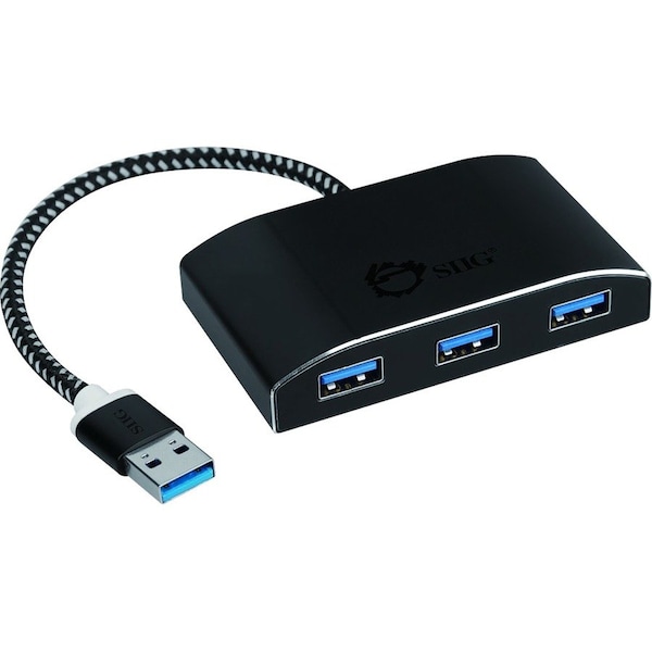 Siig SUPERSPEED USB 3 4PORT POWERED HUB PROVIDES OPTIONAL POWER ADAPTER JU-H40F12-S1 - main