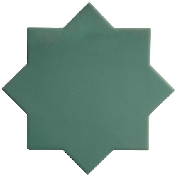 Apollo Tile Seville 7 x 7 in. Matte Sage Green Porcelain Star Wall and Floor Tile 5.31 sq ft/case, 34PK TNG88STRGRNA - main