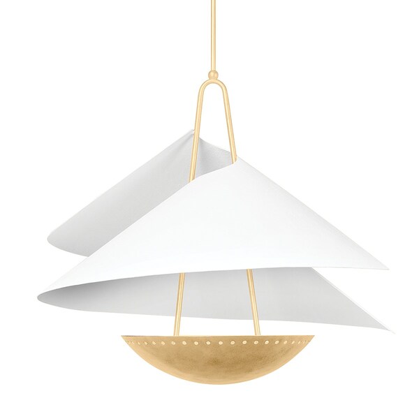 Corbett Lighting Carini 4 Light Pendant 35 In. Vintage Gold Leaf/Gesso White 411-34-VGL/GSW - main
