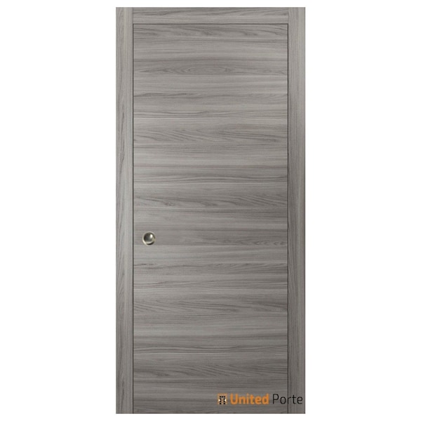 Sartodoors Sliding French Pocket Door with, Planum 0010 Ginger Ash, Kit Trims Rail Hardware, Solid Wood Interi PLANUM0010PD-GA-3684 - main