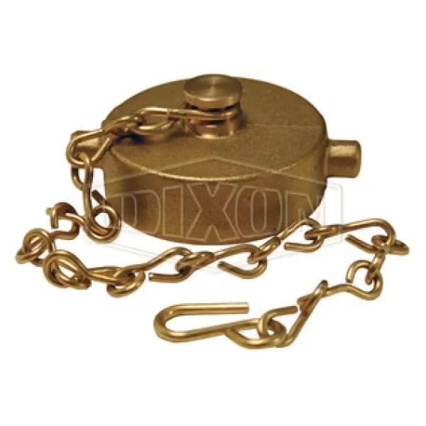 Dixon The Right Connection 17-126 Domestic Pin Lug Cap with Chain, 1-1/2-9, FNST, Cast Brass, Domestic FC150F-D - main