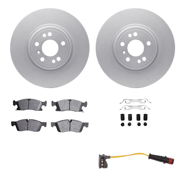 Dynamic Friction Co DFC GEOSPEC Coated Rotor- Heavy Duty Brake Pad includes Hardware and Sensor 4422-63001 - main