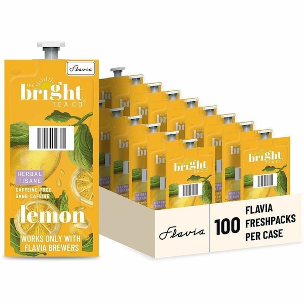 Flavia Tea Flavia Pouches, Lemon, Pouch, Caffeine-free, 0.11 oz, 100 PK 48022 - main