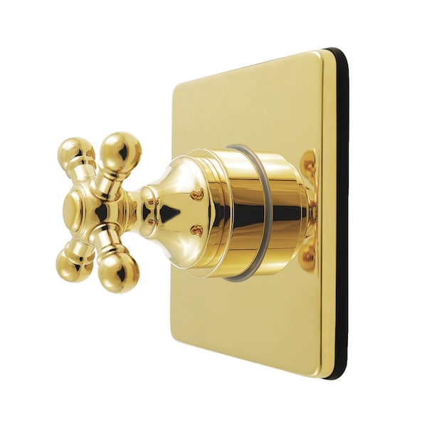 Kingston Brass Single-Handle Six-Way Diverter Valve with Square Trim Kit, Polished Brass KS4042BX - main
