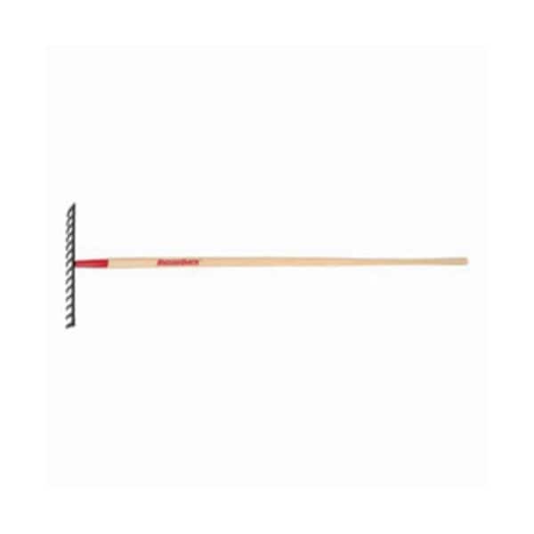 Razor-Back Steel Level Head Rake, 14 Tines, Steel Tine, Steel Head, Wood Handle, 66 in Handle Length 63112 - main