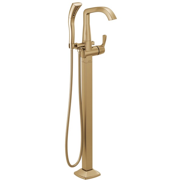 Delta Stryke Floor Mount Tub Filler Trim, 10.84 in, Lumicoat Champagne Bronze T4776-CZ-PR-FL - main
