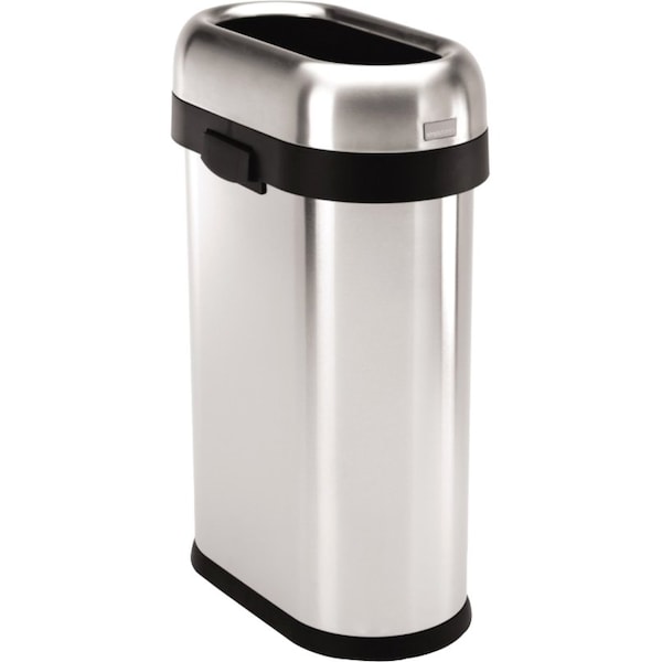 Simplehuman 132 gal Indoor Metal Can, Brushed, Stainless Steel, 10.7 in CW1467 - main
