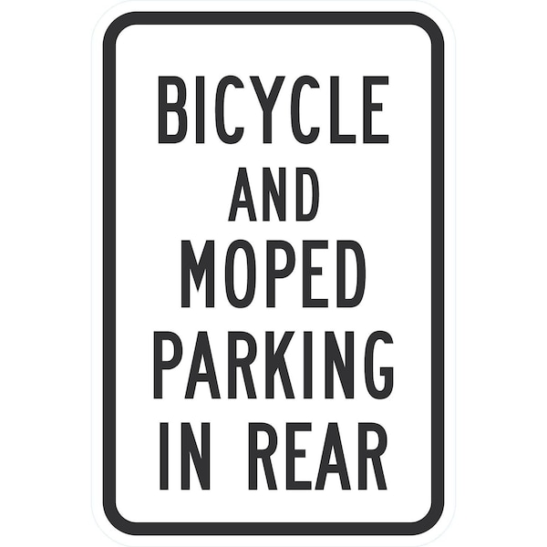 Lyle Bicycle And Moped Parking In Rear, 12x18, High Intensity Prismatic, White G-4235-HI_12x18 - main
