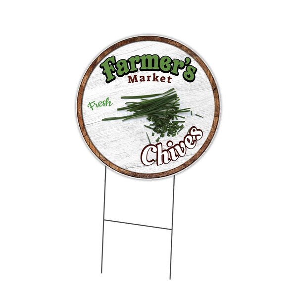 Signmission Farmers Market Chives Double Sided Corrugated Plastic Circle Yard Sign, C-16-CIR-DS-WS- Chives C-16-CIR-DS-WS- Chives - main