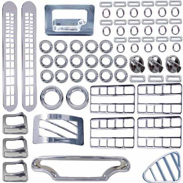 Ilc Replacement For Peterbilt 379 Year 2004 Chrome 69 Piece Ergonomic Dash Complete Kit WZ-EL3T-Q - main