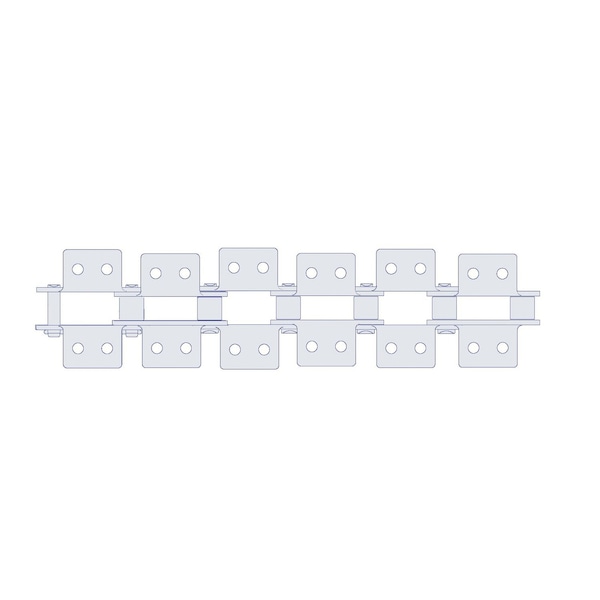 Hkk Chain HKK Double Pitch Riv Standard Conveyor w/K-2 Att on Every P, 1.25P, .4 Dia x 3/8 W DC050RK2EV - main
