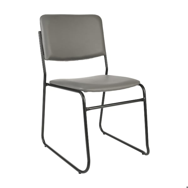Flash Furniture HERCULES 500 lb. Capacity High Density Gray Vinyl Stacking Chair with Sled Base XU-8700-GRY-B-VYL-30-GG - main