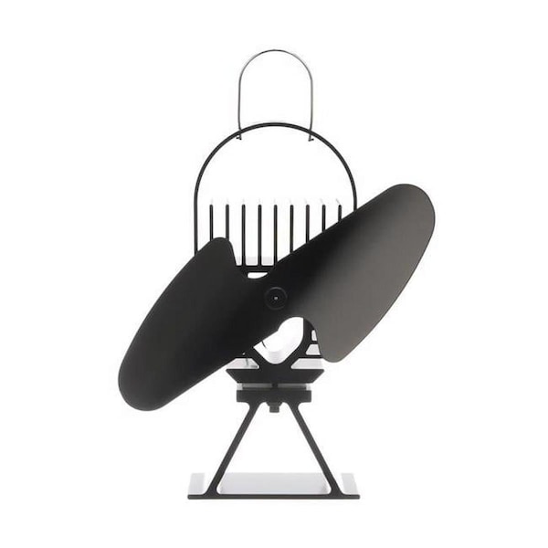 Made4Mansions Air Deco II Aluminum Heat Powered Wood Stove Fan, Black MA3312641 - main