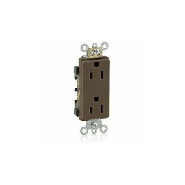 Leviton Commercial Grade Decora Receptacle, 15 Amp, 125 Volt DR15S-G - main