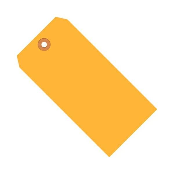 Box Packaging Shipping Tag #7 5-3/4L x 2-7/8W Fluorescent Orange 1000/Pack G12071D - main